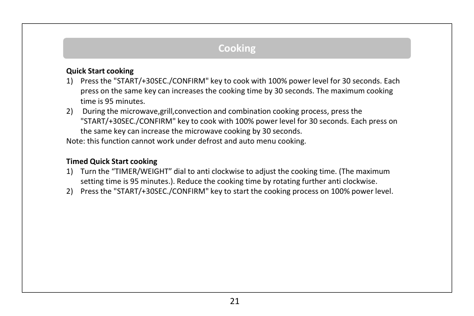 Cooking | RUSSELL HOBBS microwave oven RHM2560CG User Manual | Page 22 / 36