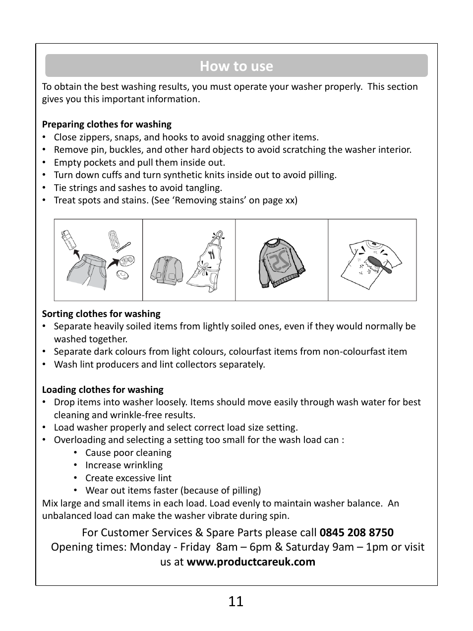 How to use | RUSSELL HOBBS White 8KG 1400 Spin Speed Inverter Direct Drive Washing Machine RHWM81400DIDW User Manual | Page 11 / 32