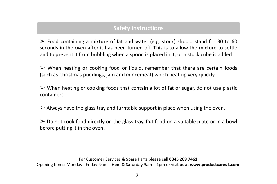 RUSSELL HOBBS 30 Litre Microwave Oven RHM3003 User Manual | Page 8 / 36