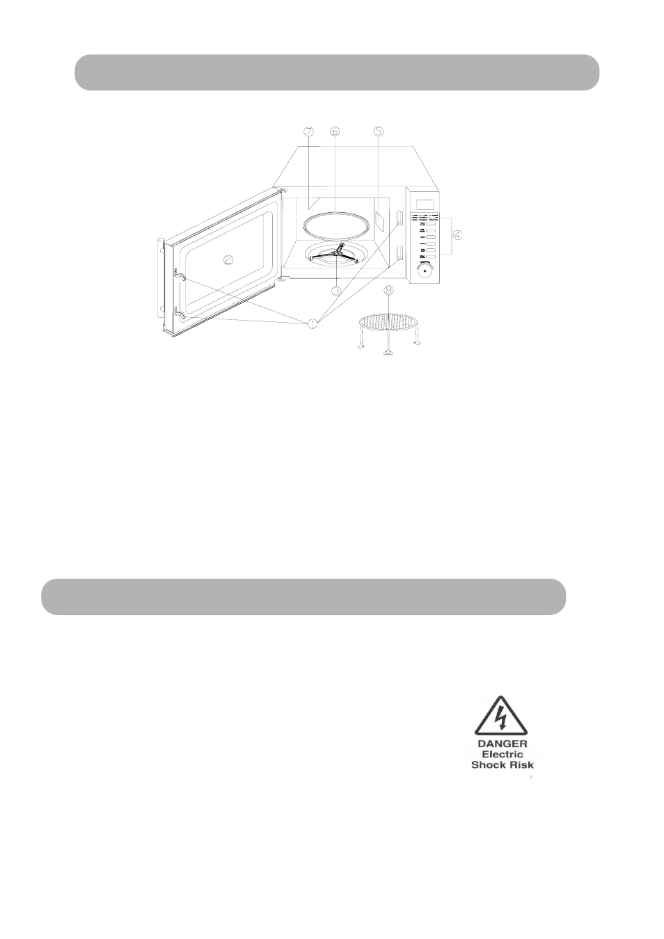 Feature diagram, Connection to the mains supply | RUSSELL HOBBS 20 Litre Digital Microwave With Grill RHM2031 User Manual | Page 6 / 16