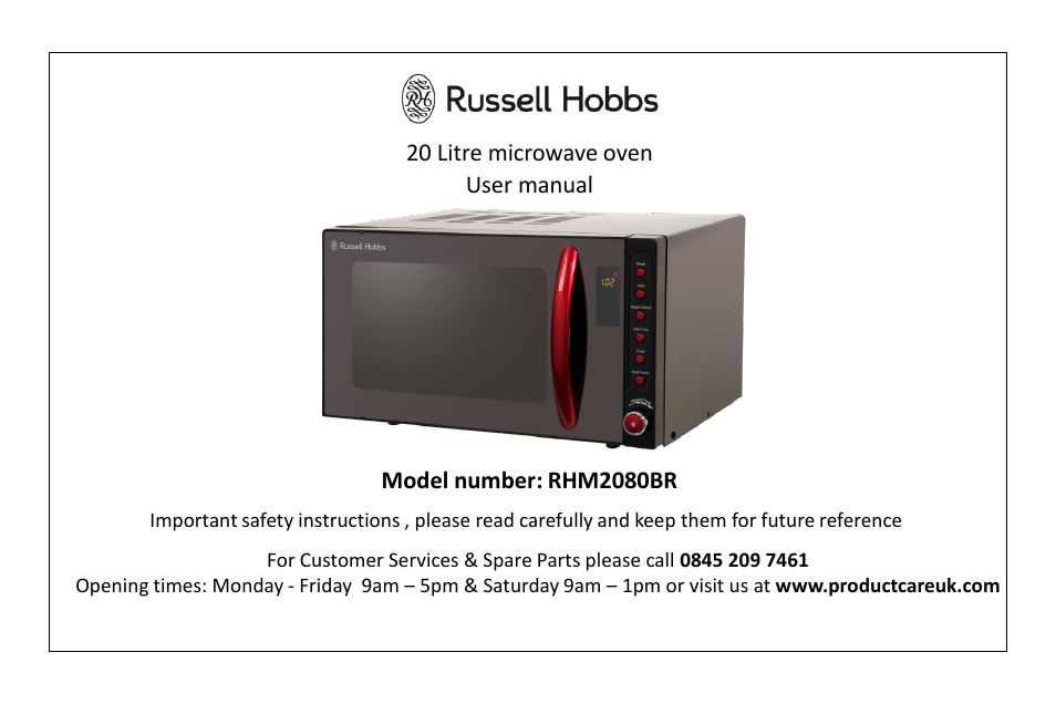 RUSSELL HOBBS RHM2080BR User Manual | 32 pages