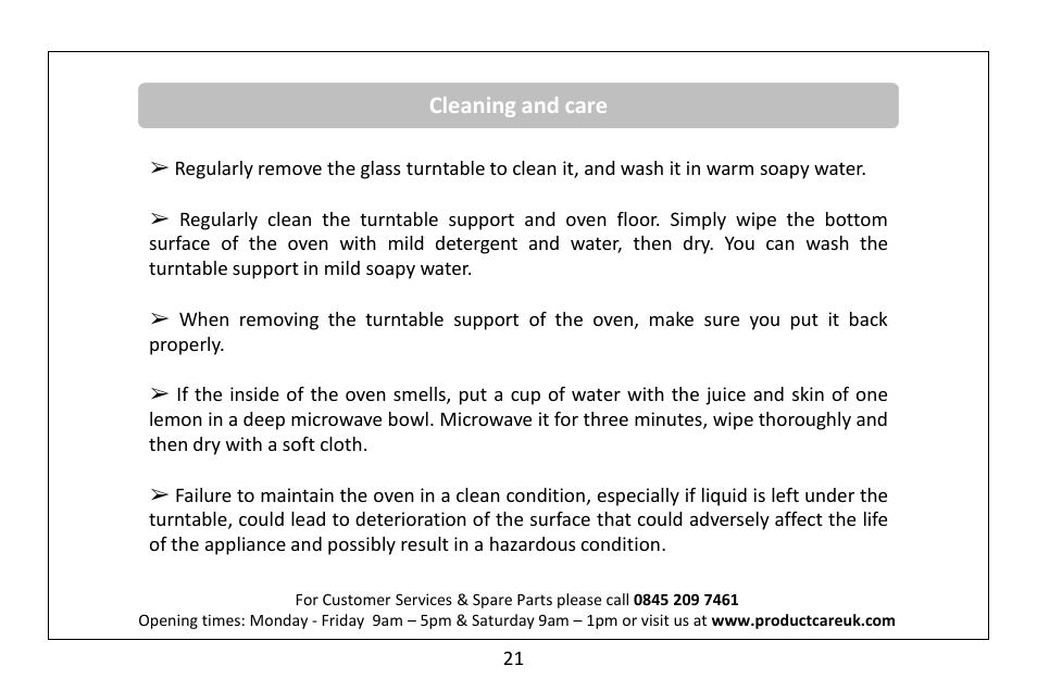 Cleaning and care | RUSSELL HOBBS RHM2080BR User Manual | Page 23 / 32