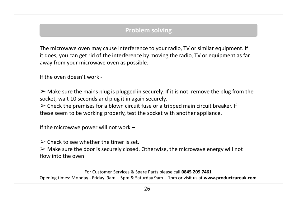 Problem solving | RUSSELL HOBBS RHM2080BR User Manual | Page 28 / 32