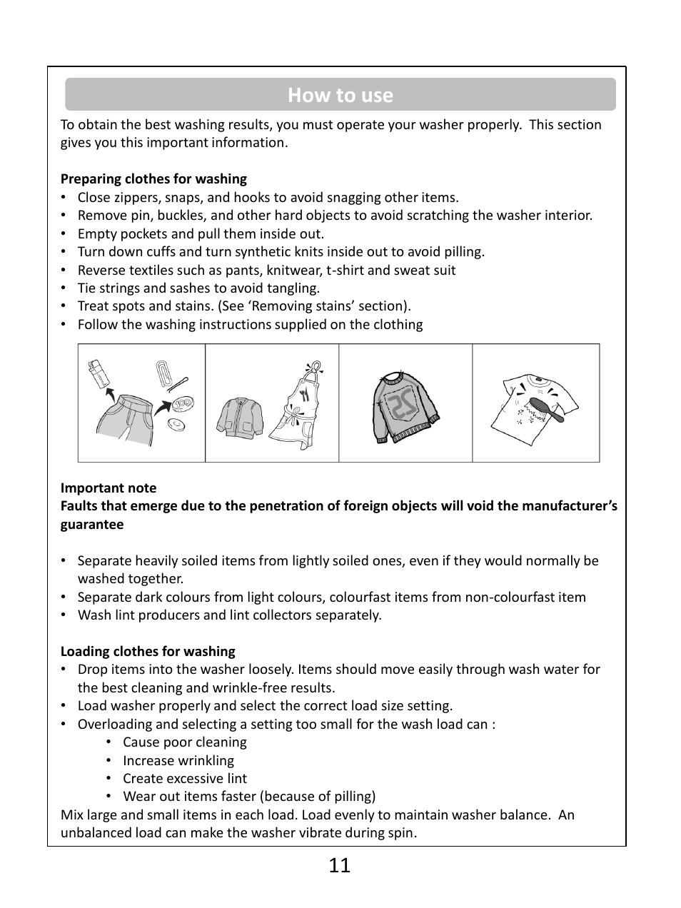 How to use | RUSSELL HOBBS Russel Hobbs Spin Speed Washing Machine RHWM61200B User Manual | Page 12 / 32