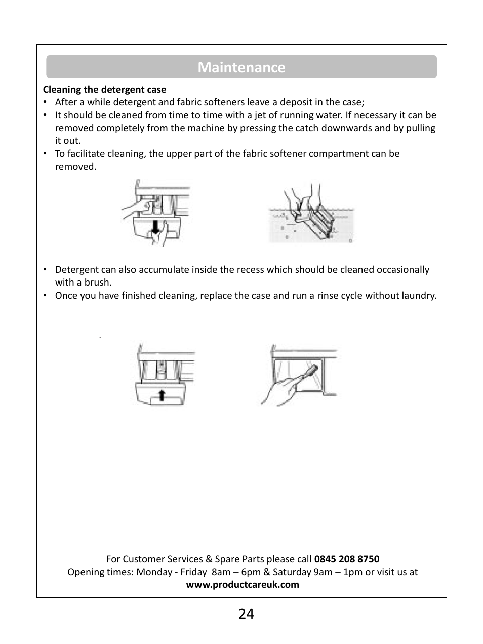 Maintenance 24 | RUSSELL HOBBS Russel Hobbs Spin Speed Washing Machine RHWM61200B User Manual | Page 25 / 32