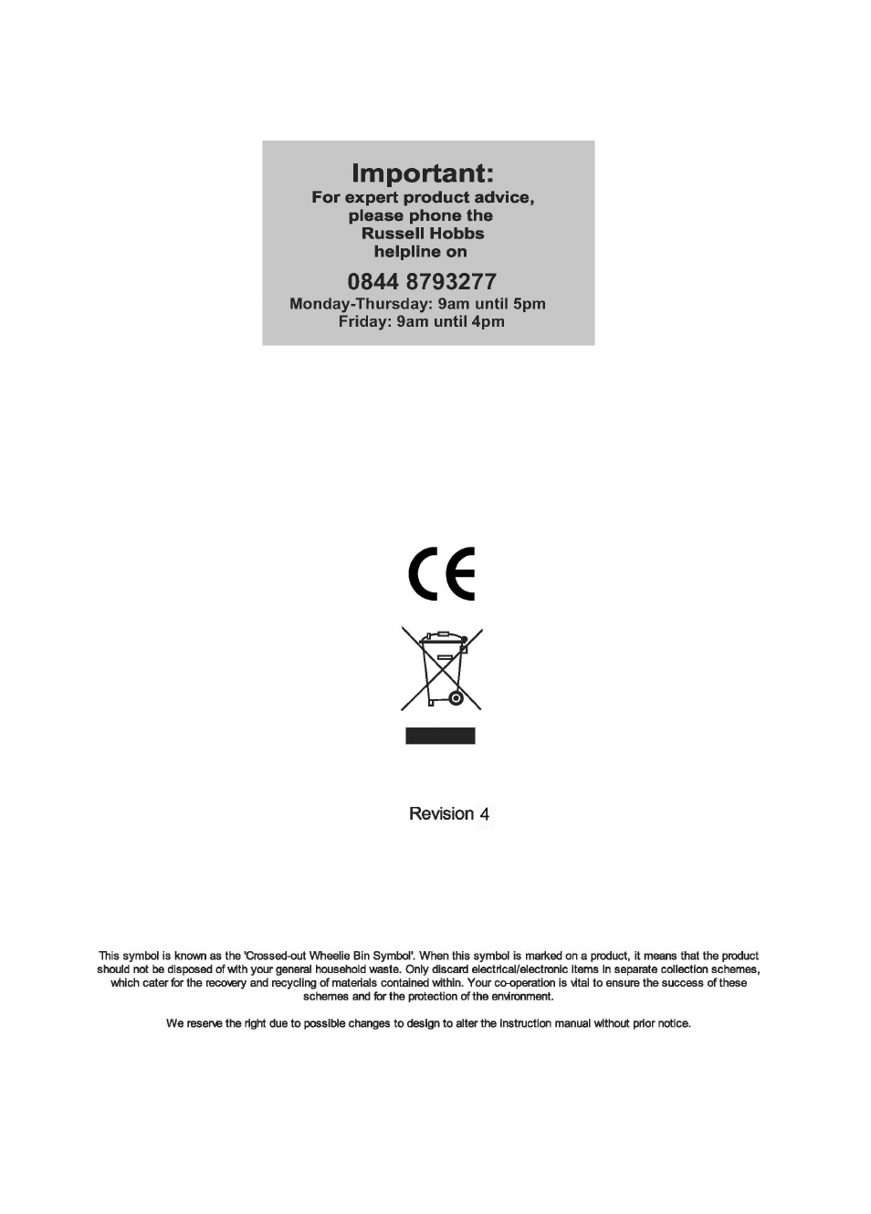 RUSSELL HOBBS RHM1710 User Manual | Page 18 / 18