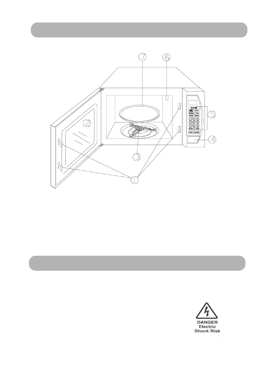 Feature diagram, Connection to the mains supply | RUSSELL HOBBS 20 Litre Digital Microwave Oven RHM2016 User Manual | Page 6 / 15