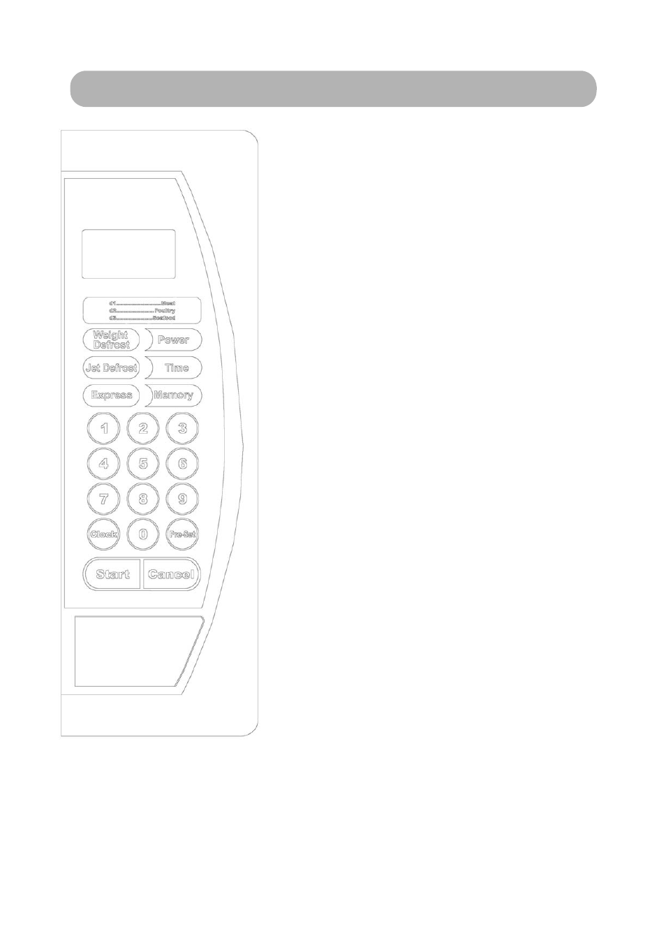 Control panel | RUSSELL HOBBS 20 Litre Digital Microwave Oven RHM2016 User Manual | Page 7 / 15