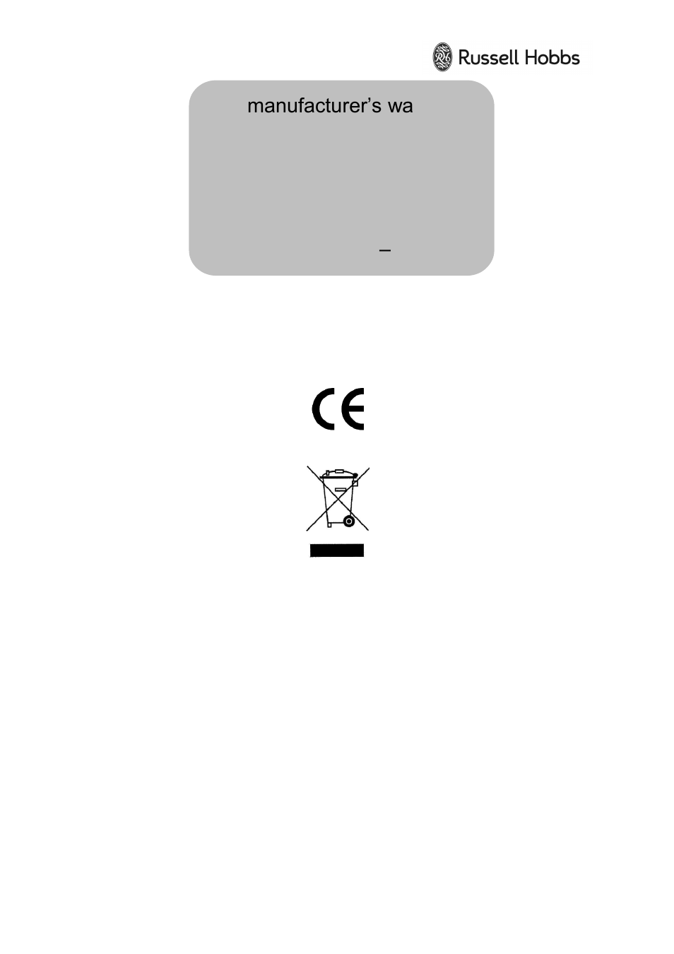 RUSSELL HOBBS Washing Machine RH1042 User Manual | Page 22 / 22