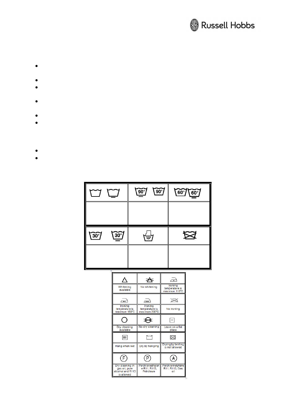 Preparing your laundry | RUSSELL HOBBS Washing Machine RH1042 User Manual | Page 9 / 22