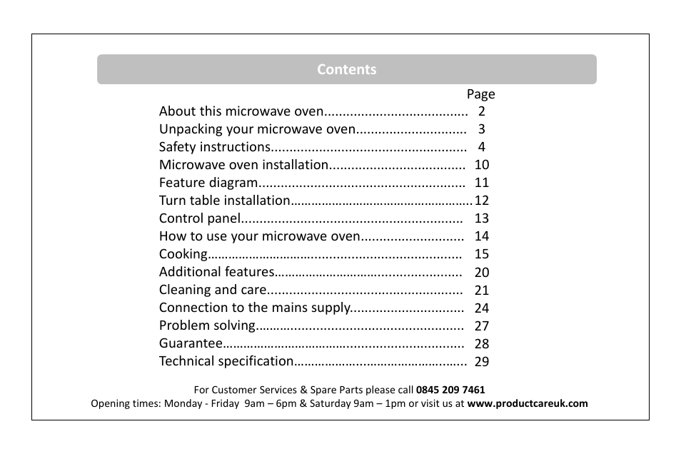 RUSSELL HOBBS Russel Hobbs 23 Litre Microwave Oven RHM2362S User Manual | Page 2 / 32