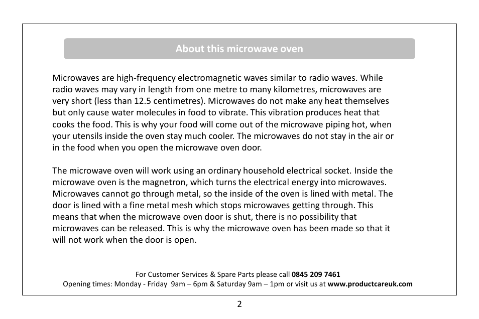 About this microwave oven | RUSSELL HOBBS Russel Hobbs 23 Litre Microwave Oven RHM2362S User Manual | Page 3 / 32