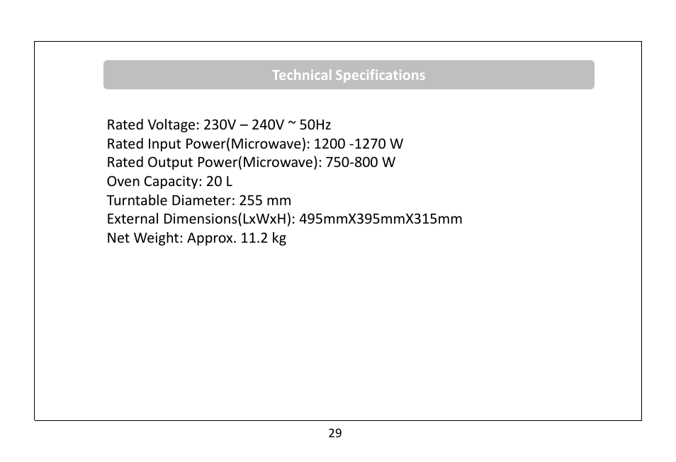 RUSSELL HOBBS 20 Litre Microwave Oven RHM2063B User Manual | Page 30 / 32