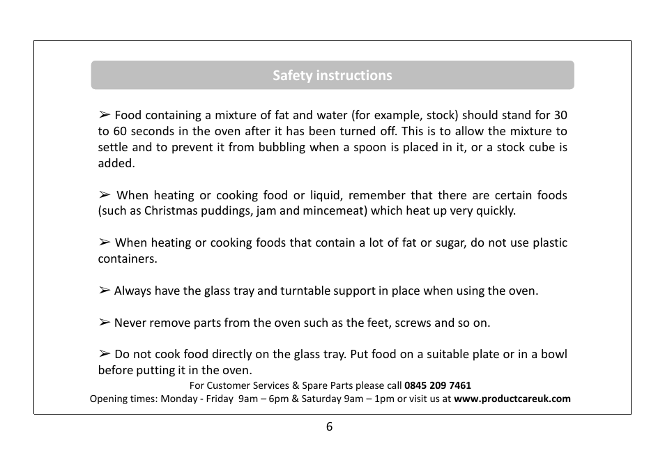 RUSSELL HOBBS 20 Litre Microwave Oven RHM2063B User Manual | Page 7 / 32