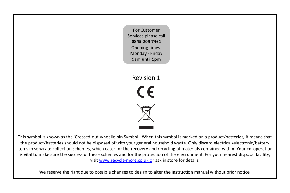 Revision 1 | RUSSELL HOBBS 20 Litre microwave oven RHM2061B User Manual | Page 24 / 24