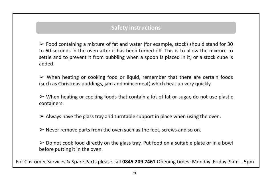 RUSSELL HOBBS 20 Litre microwave oven RHM2061B User Manual | Page 7 / 24