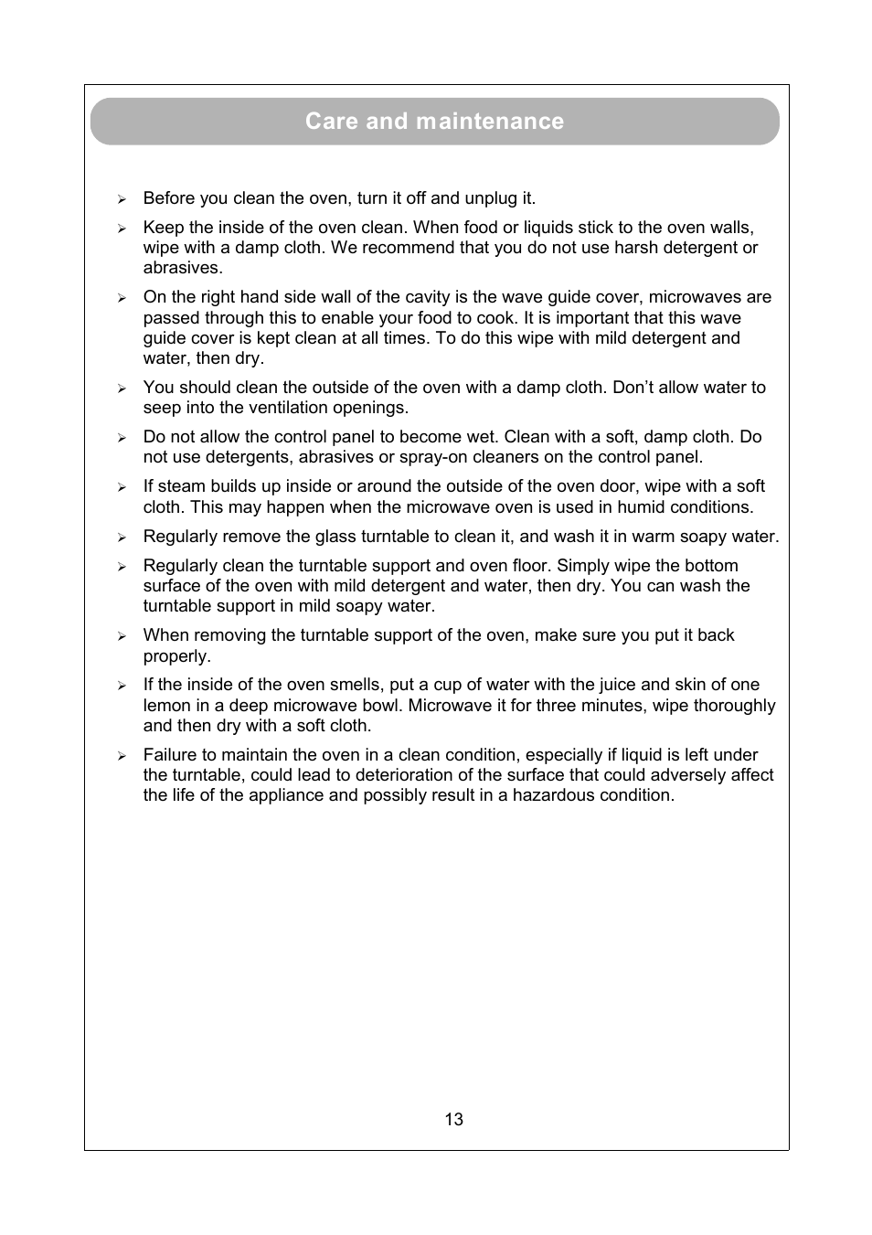 Care and maintenance | RUSSELL HOBBS RHM1712 User Manual | Page 15 / 18