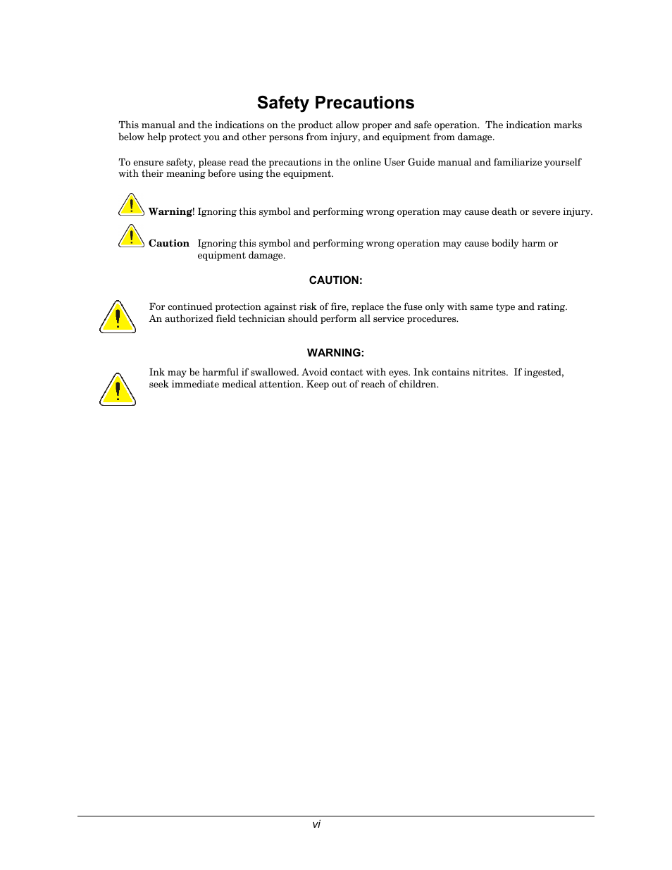 Safety precautions | Rimage 110705-000 User Manual | Page 6 / 30