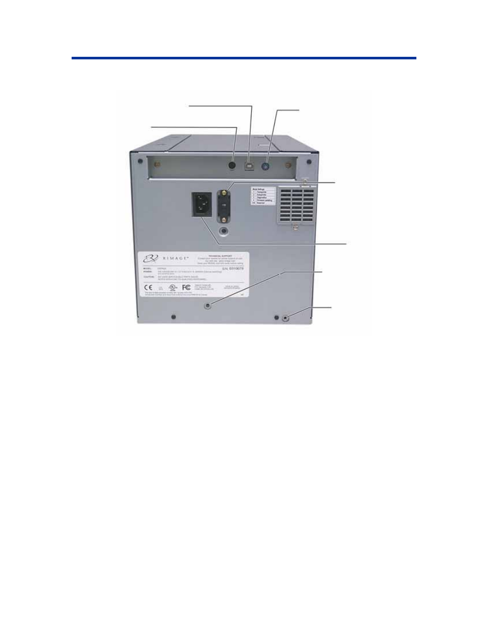 Rear view | Rimage EverestTM Printer User Manual | Page 11 / 234