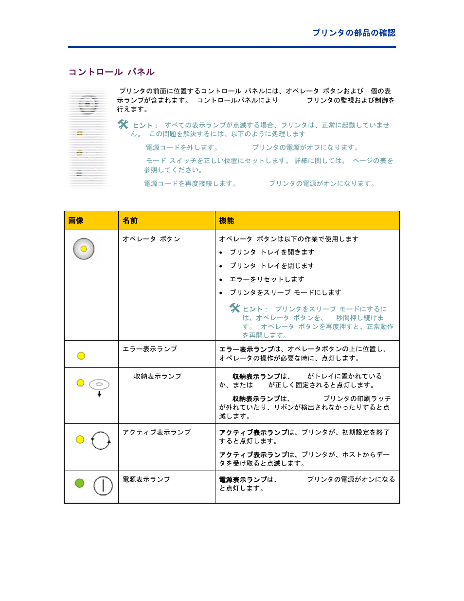 コントロール パネル | Rimage EverestTM Printer User Manual | Page 88 / 234