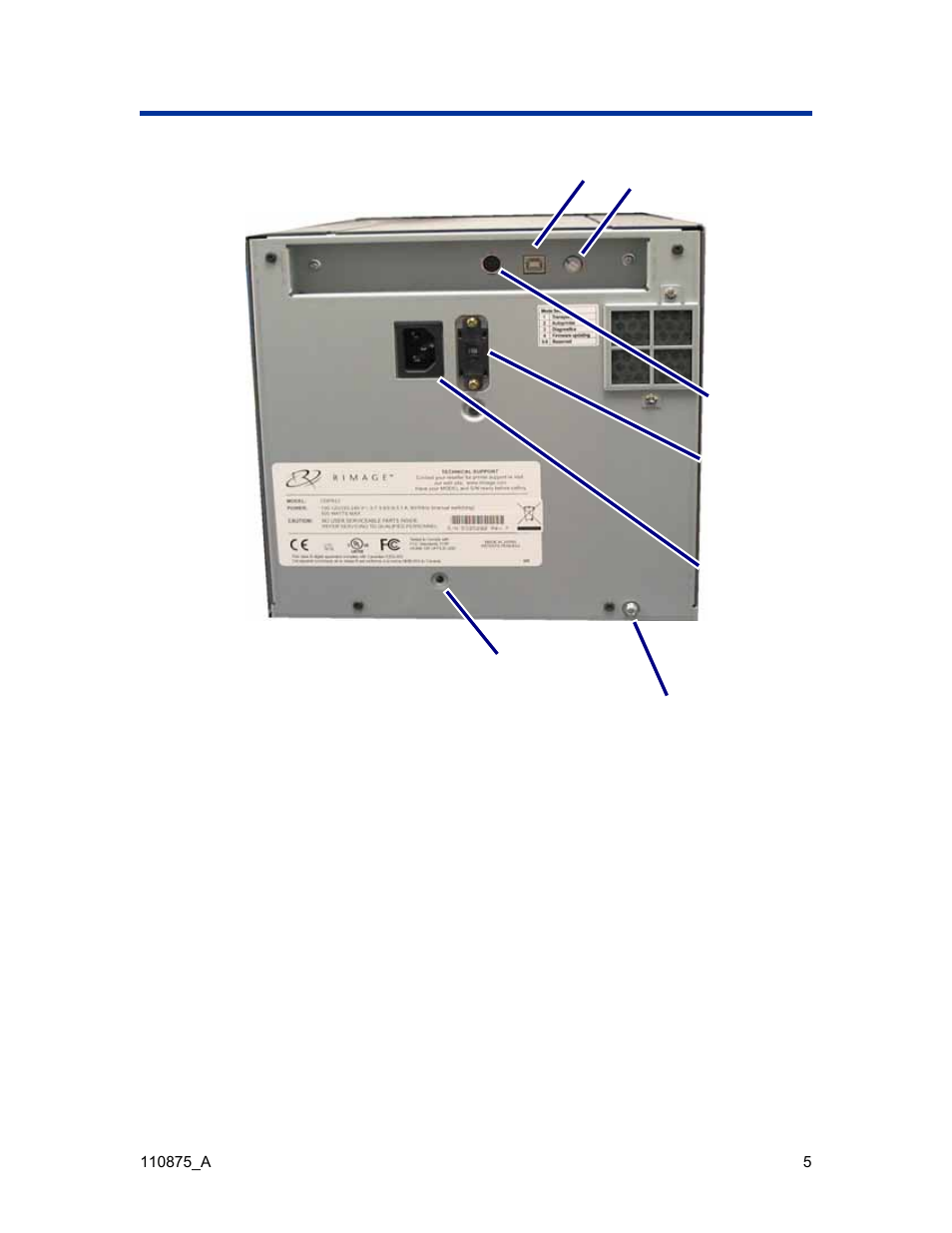 Vista posterior | Rimage Everest III User Manual | Page 134 / 246