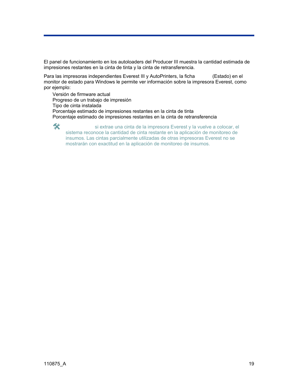 Verificación de la cinta restante | Rimage Everest III User Manual | Page 148 / 246