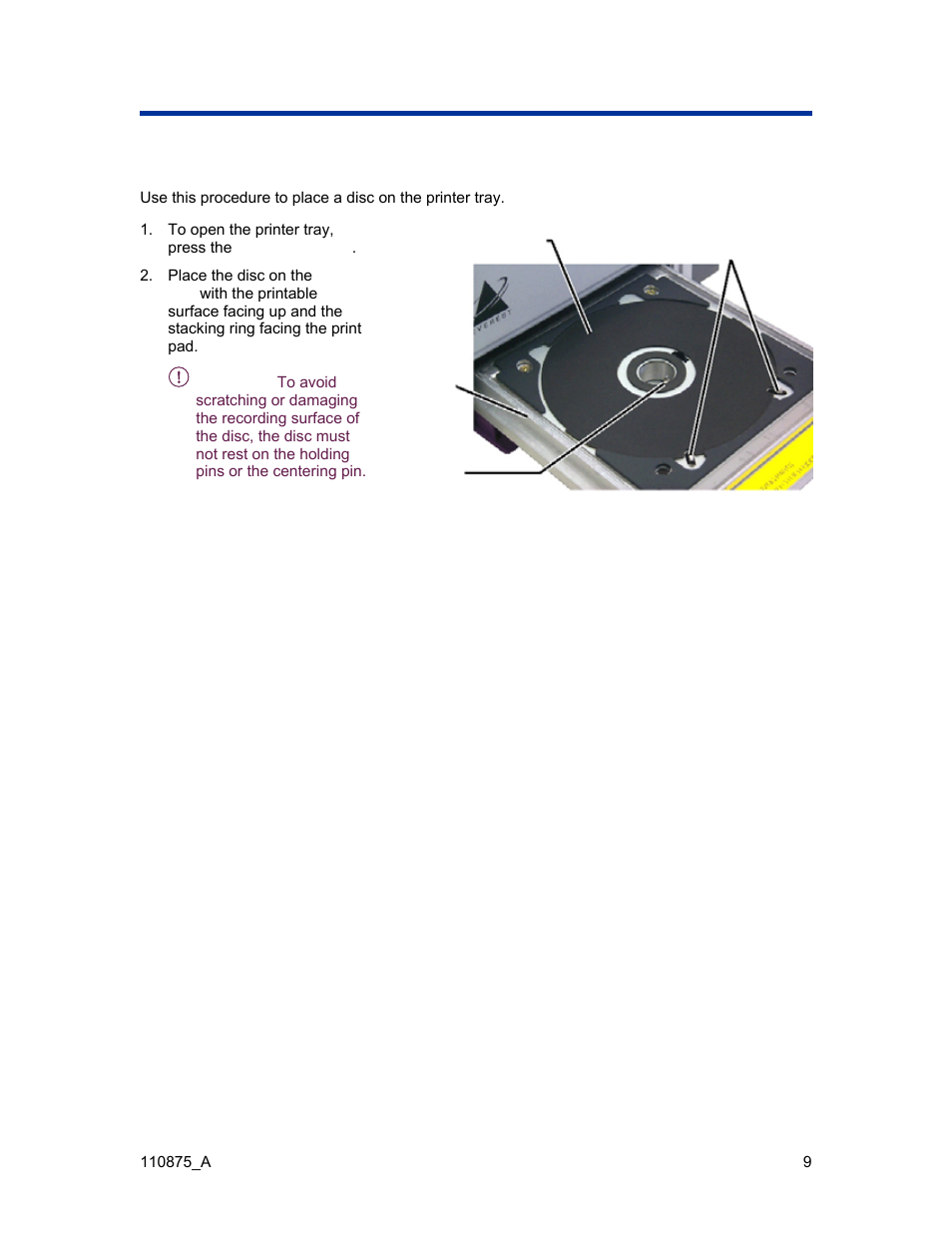 Placing a disc on the printer tray | Rimage Everest III User Manual | Page 15 / 246