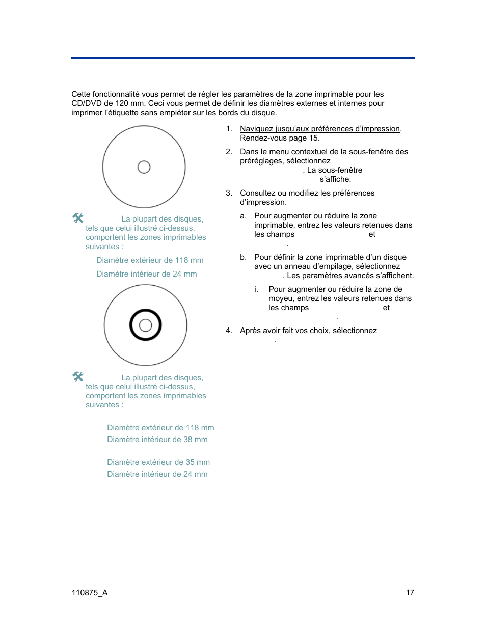 Définition de la zone d’impression (macintosh) | Rimage Everest III User Manual | Page 187 / 246