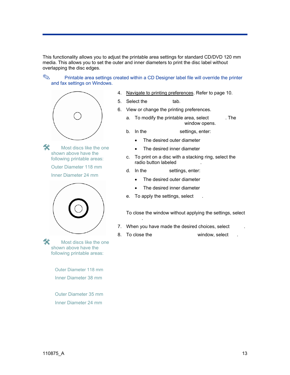 Setting the printable area (pc) | Rimage Everest III User Manual | Page 19 / 246