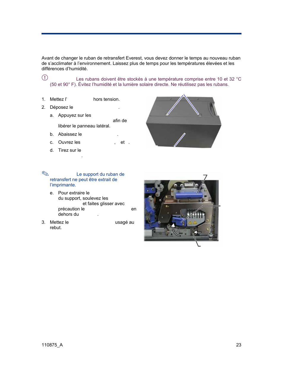 Changement du ruban de retransfert | Rimage Everest III User Manual | Page 193 / 246