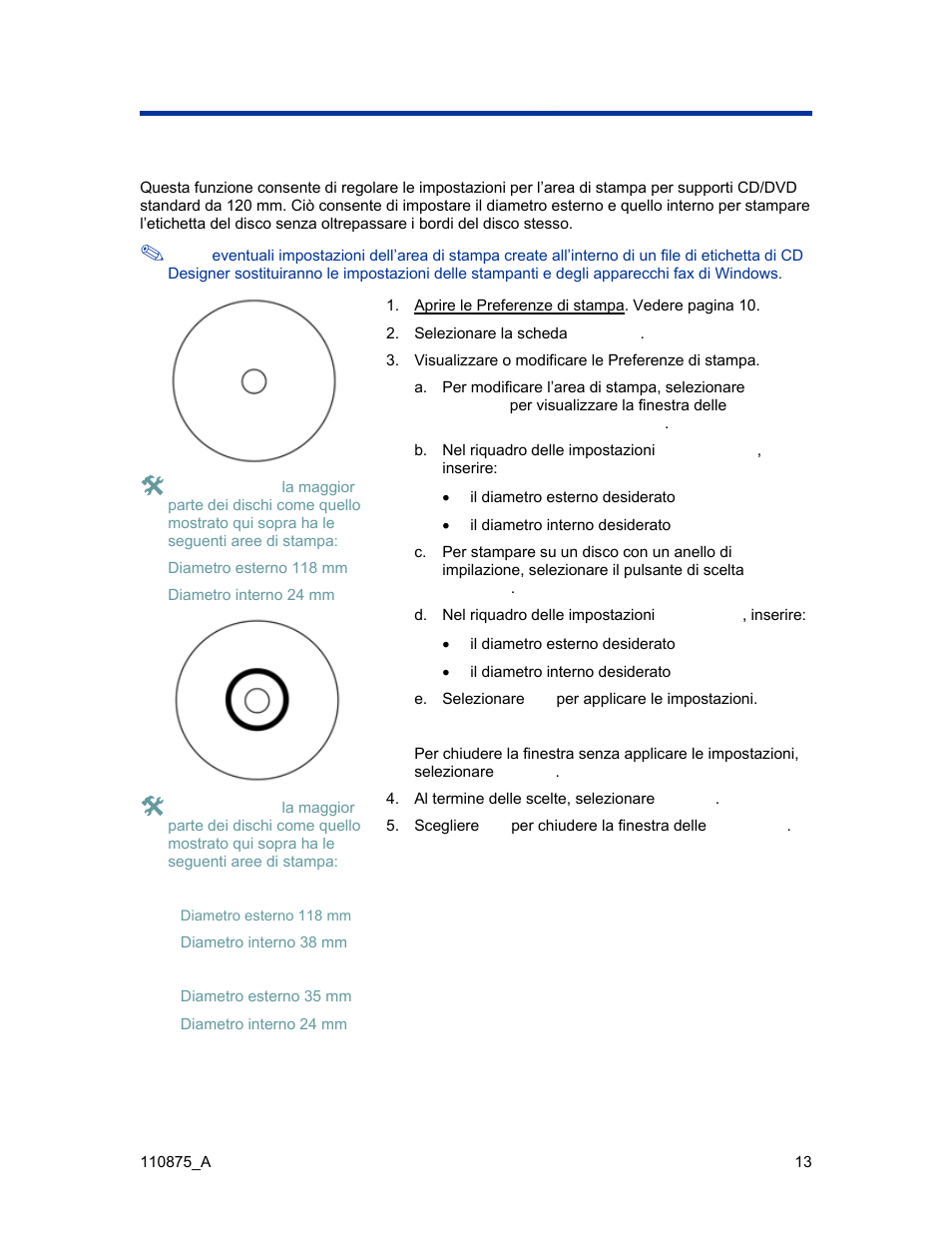 Impostazione dell’area di stampa (pc) | Rimage Everest III User Manual | Page 224 / 246