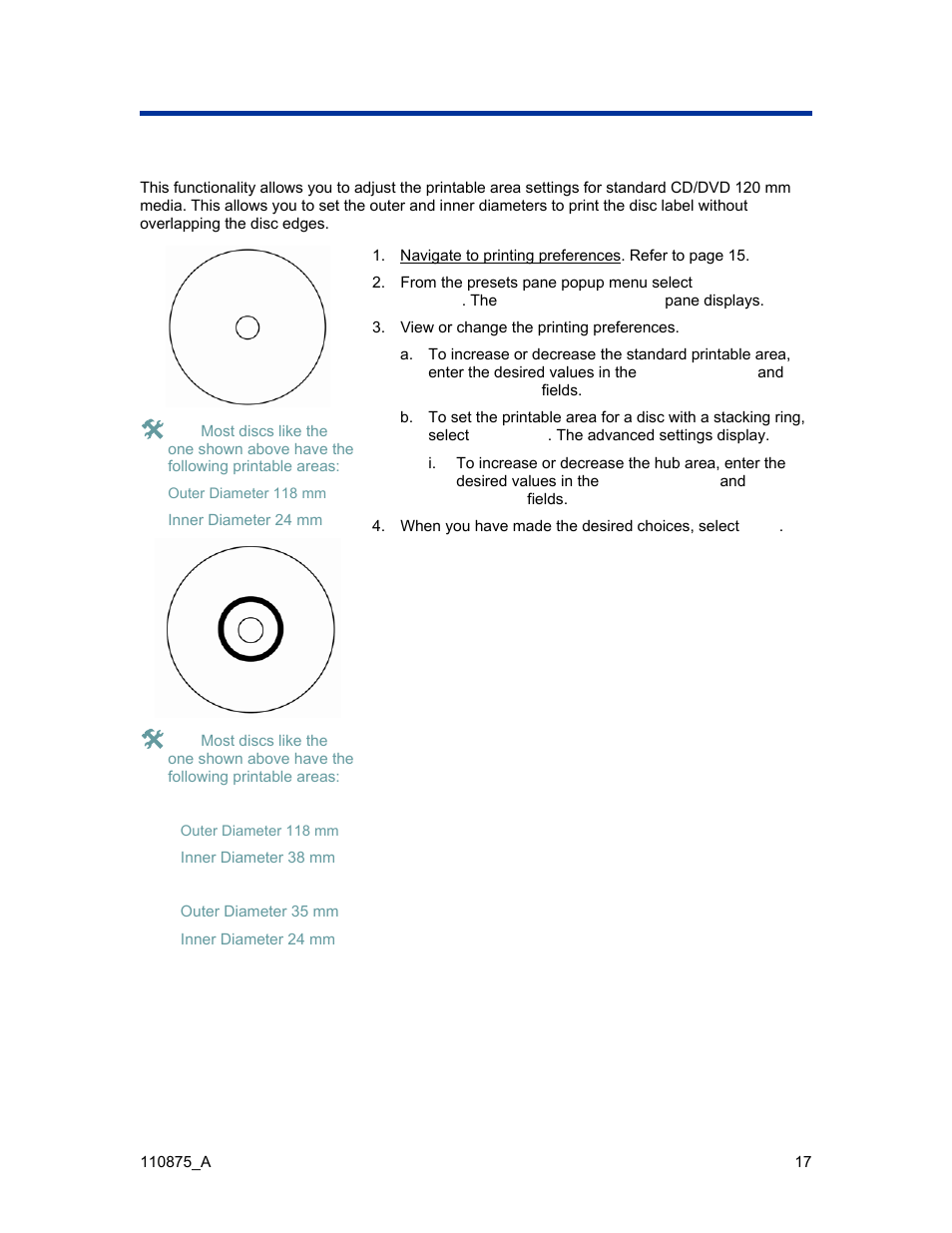 Setting the printable area (macintosh) | Rimage Everest III User Manual | Page 23 / 246