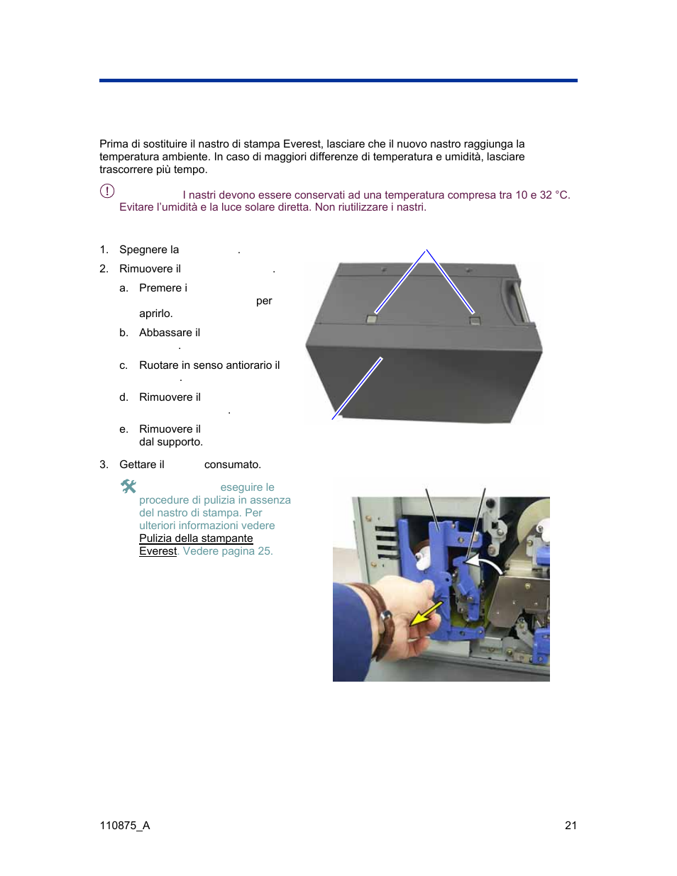 Sostituzione del nastro di stampa | Rimage Everest III User Manual | Page 232 / 246