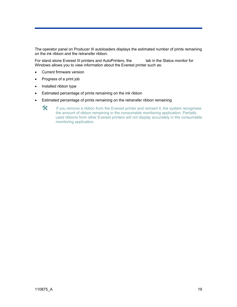 Checking the ribbon remaining | Rimage Everest III User Manual | Page 25 / 246