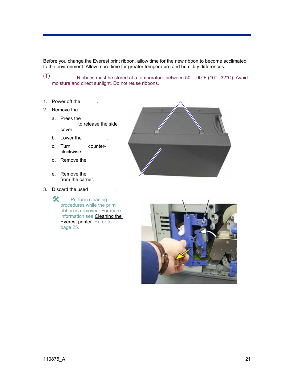 Changing the print ribbon | Rimage Everest III User Manual | Page 27 / 246