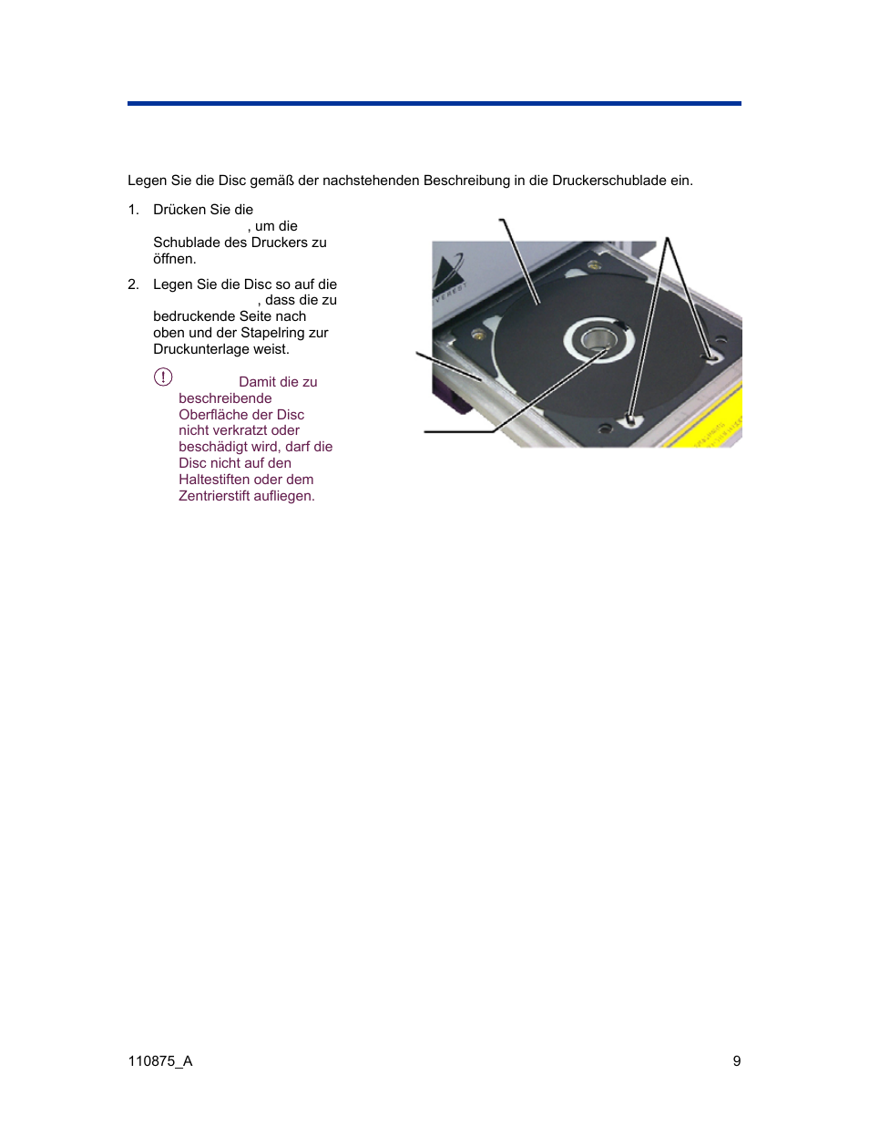 Disc in die druckerschublade einlegen | Rimage Everest III User Manual | Page 56 / 246