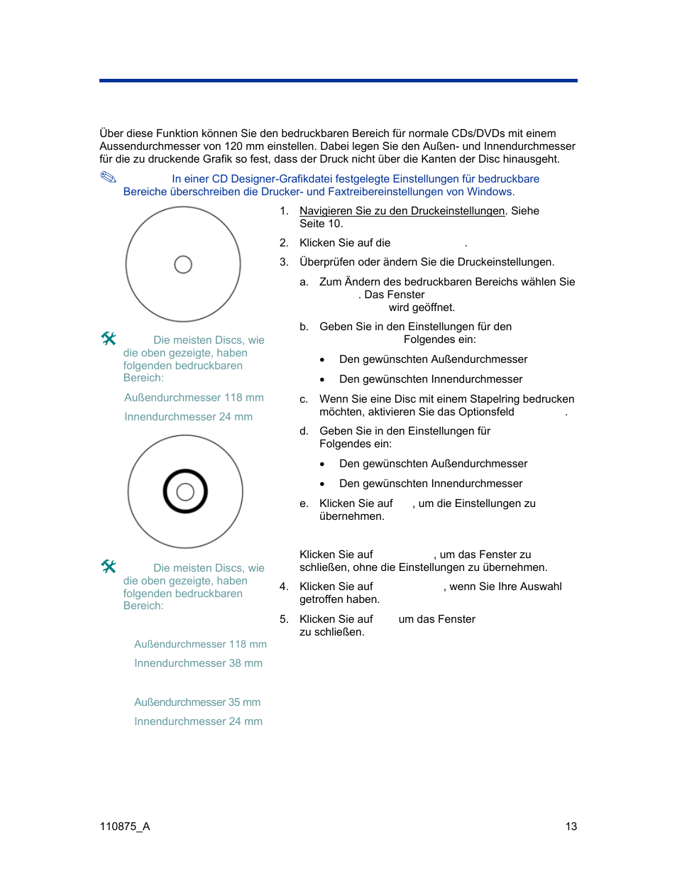 Bedruckbaren bereich festlegen (pc) | Rimage Everest III User Manual | Page 60 / 246