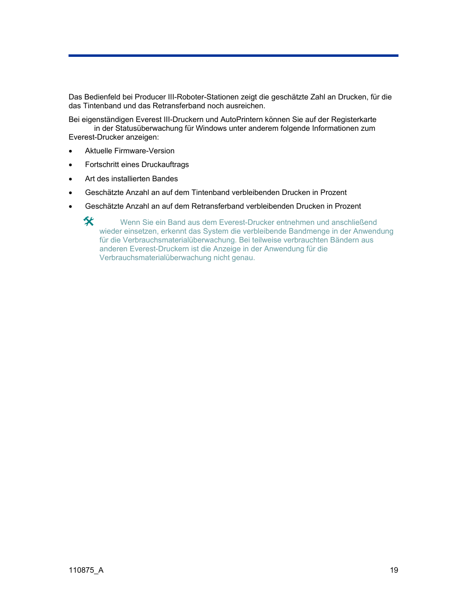 Verbleibendes band überprüfen | Rimage Everest III User Manual | Page 66 / 246