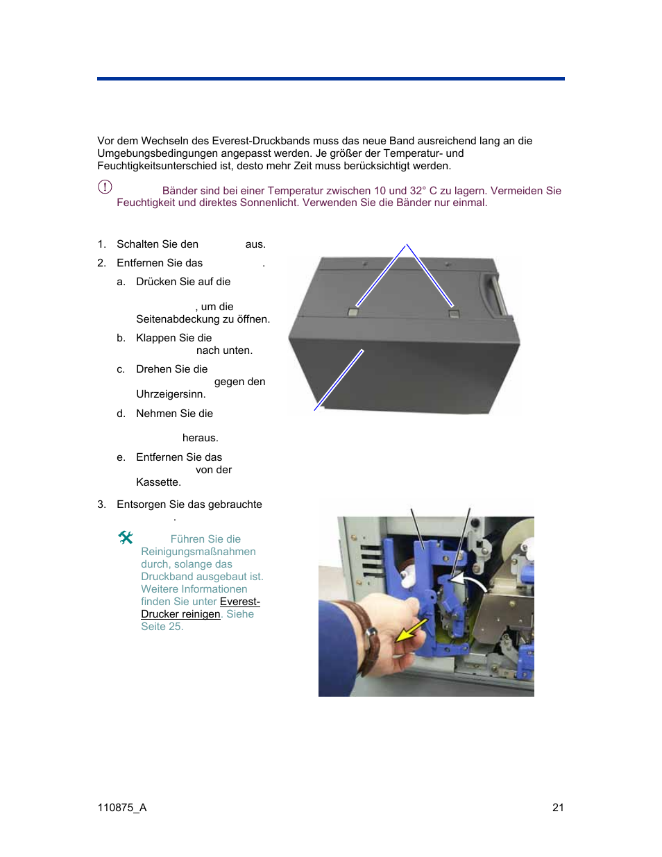 Druckband wechseln | Rimage Everest III User Manual | Page 68 / 246