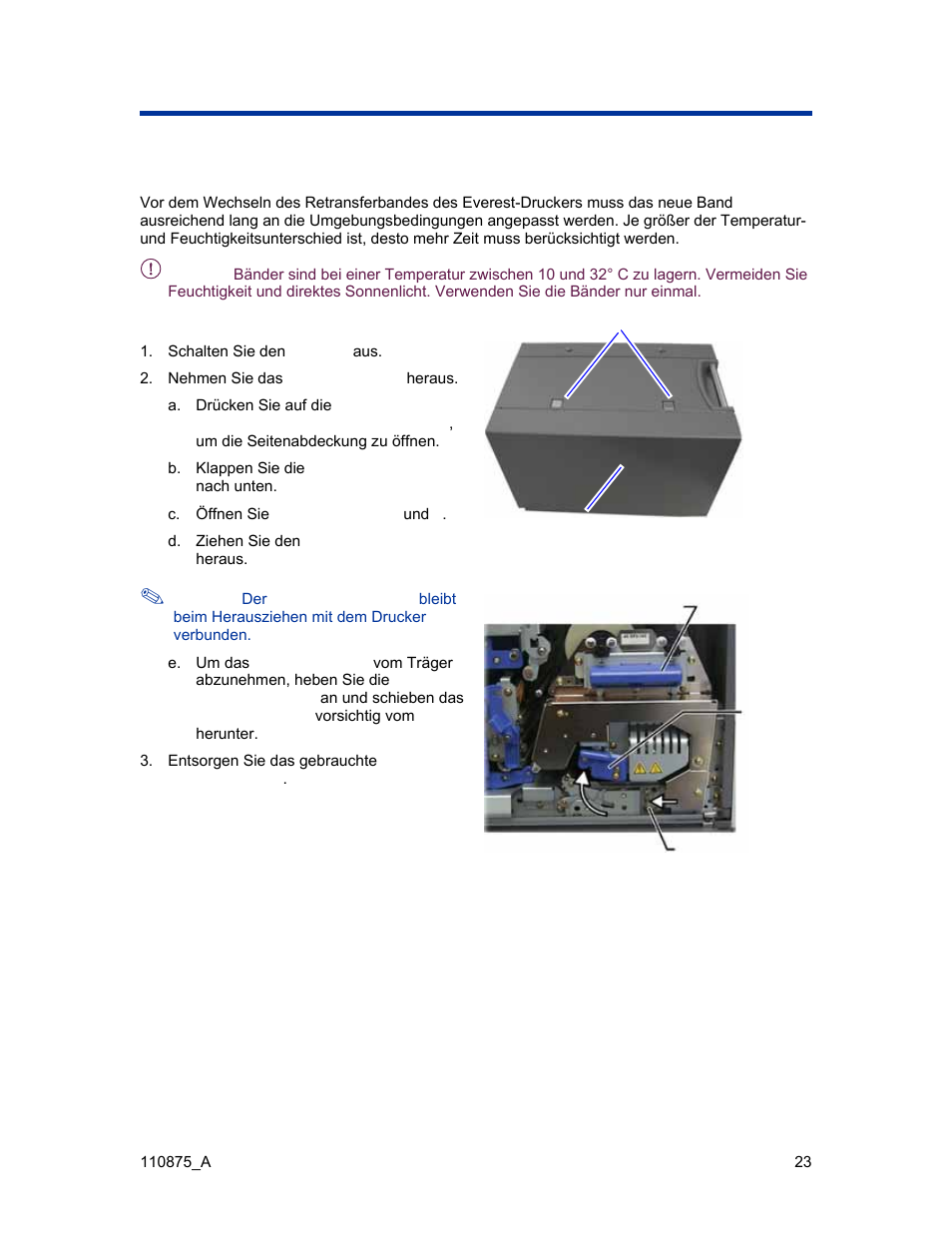 Retransfer-band wechseln | Rimage Everest III User Manual | Page 70 / 246