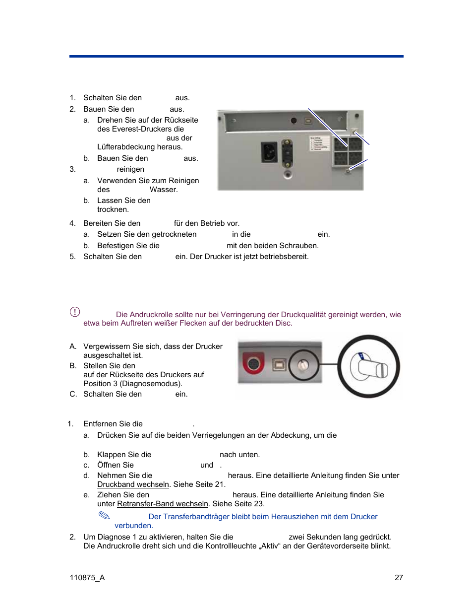 Luftfilter reinigen | Rimage Everest III User Manual | Page 74 / 246