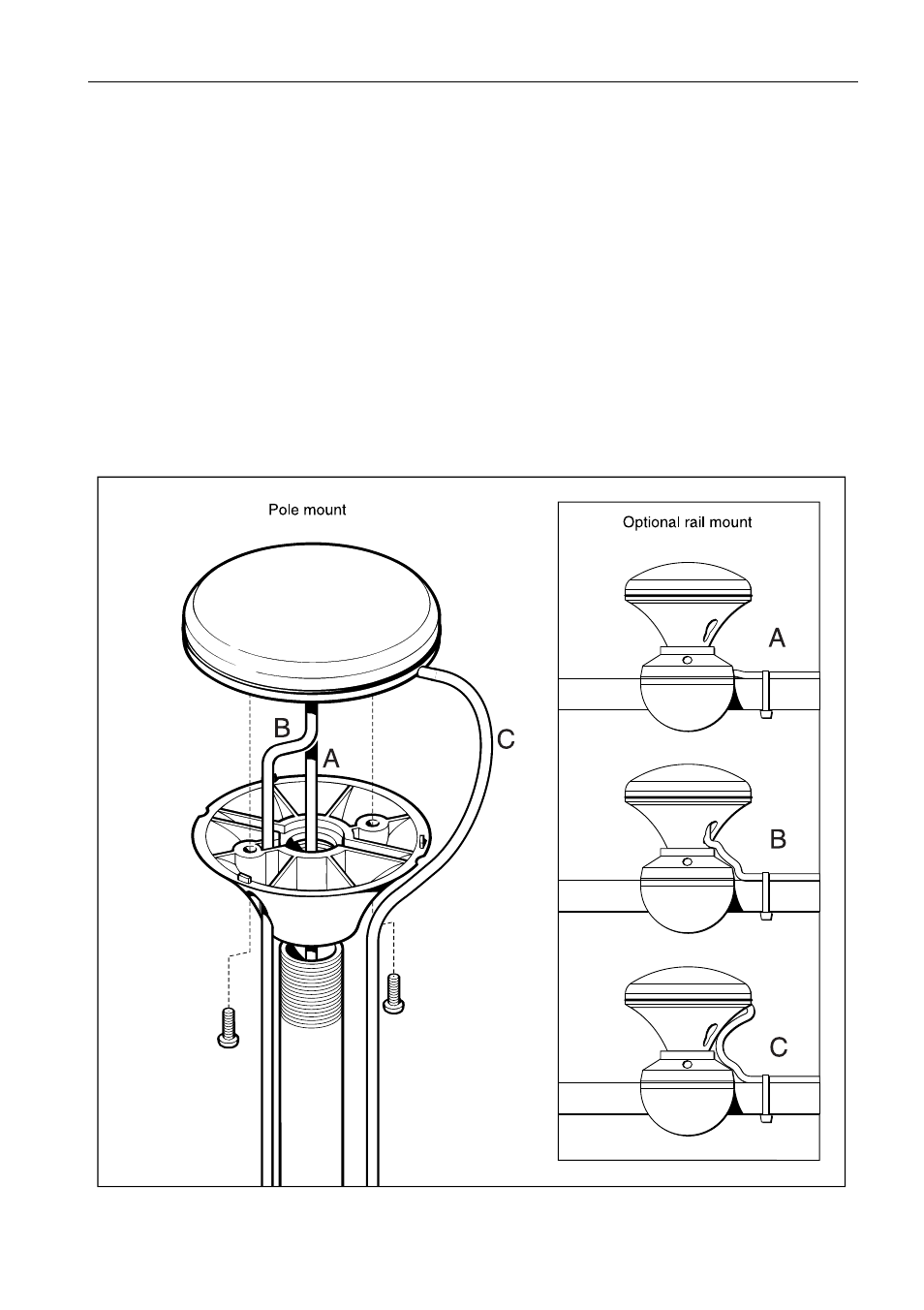 Pole/rail mounting | Raymarine RAYTHEON E32002 User Manual | Page 8 / 13