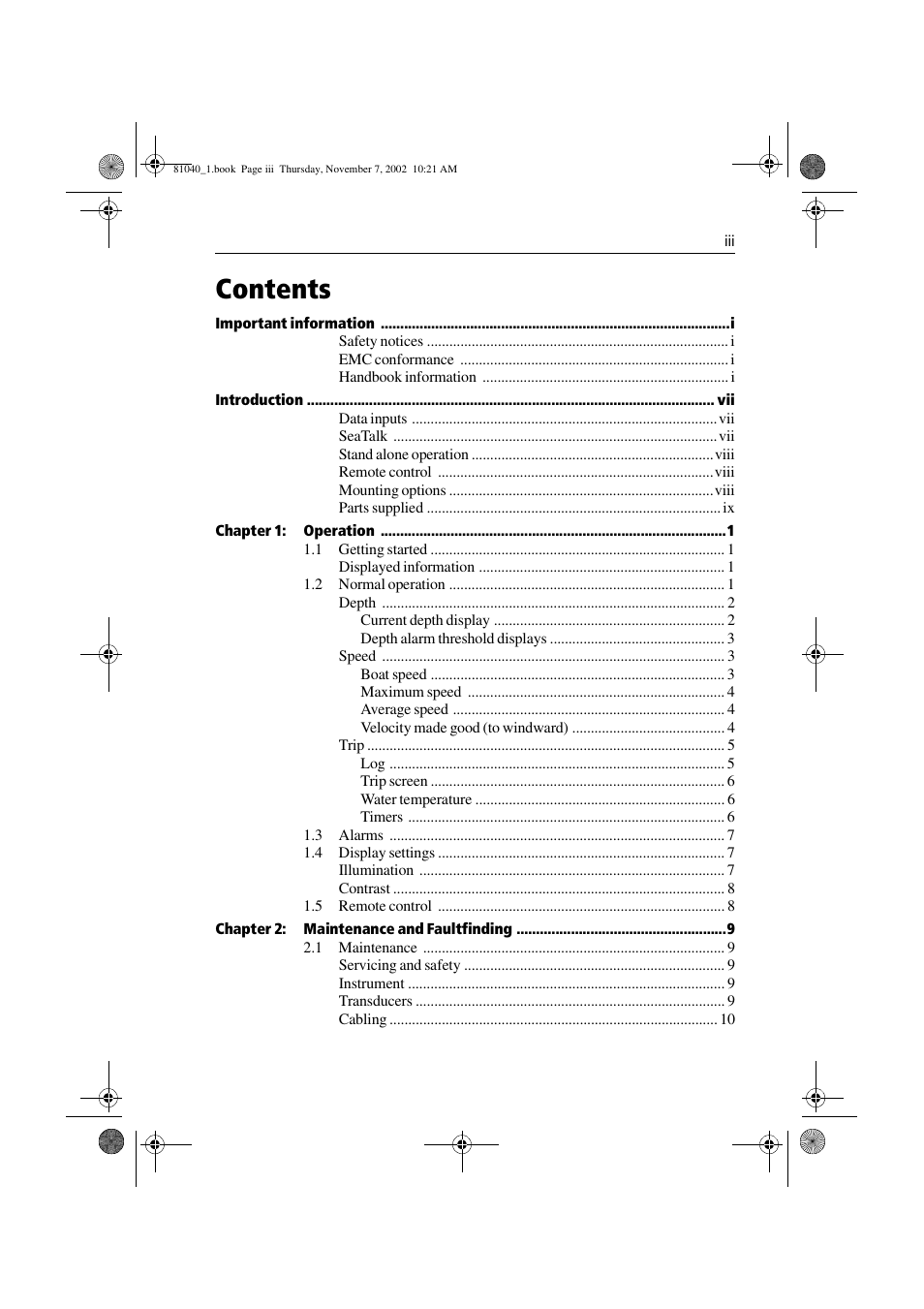 Raymarine ST60 Tridata User Manual | Page 5 / 58