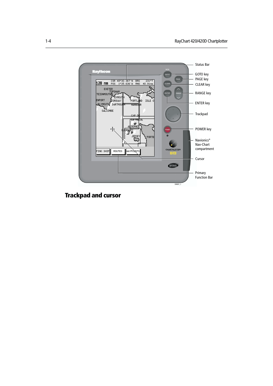 Trackpad and cursor | Raymarine RAYCHART 420D User Manual | Page 17 / 101