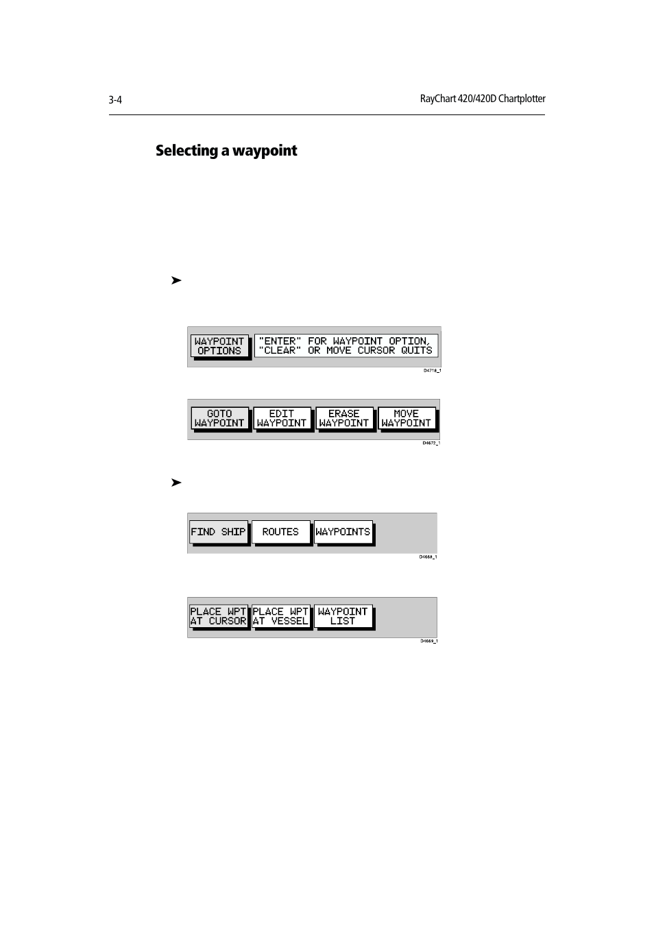 Selecting a waypoint | Raymarine RAYCHART 420D User Manual | Page 35 / 101