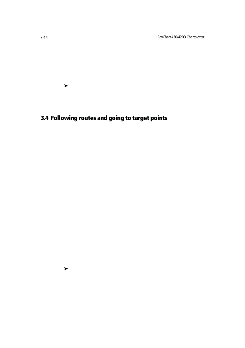 4 following routes and going to target points | Raymarine RAYCHART 420D User Manual | Page 45 / 101