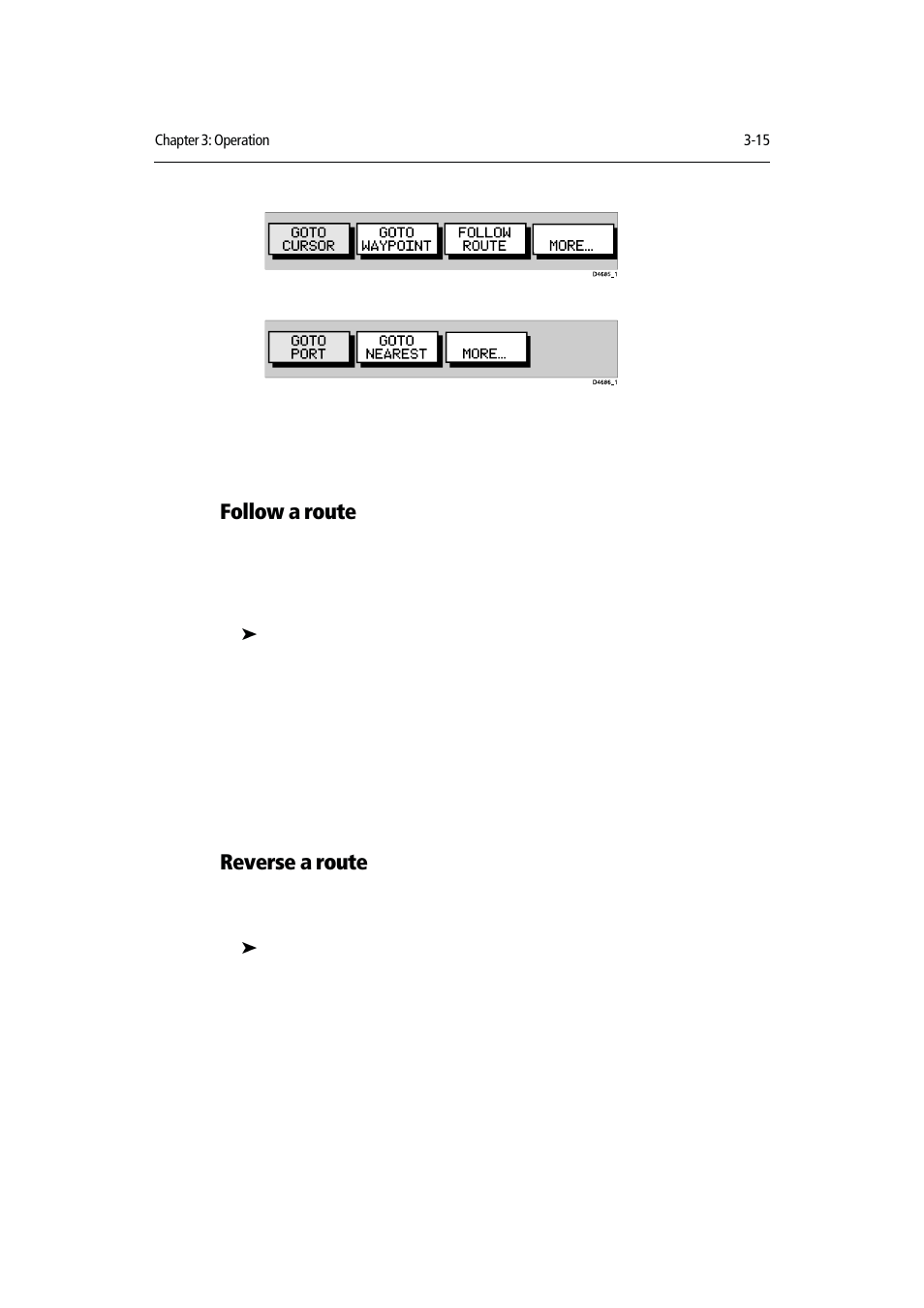 Follow a route, Reverse a route | Raymarine RAYCHART 420D User Manual | Page 46 / 101