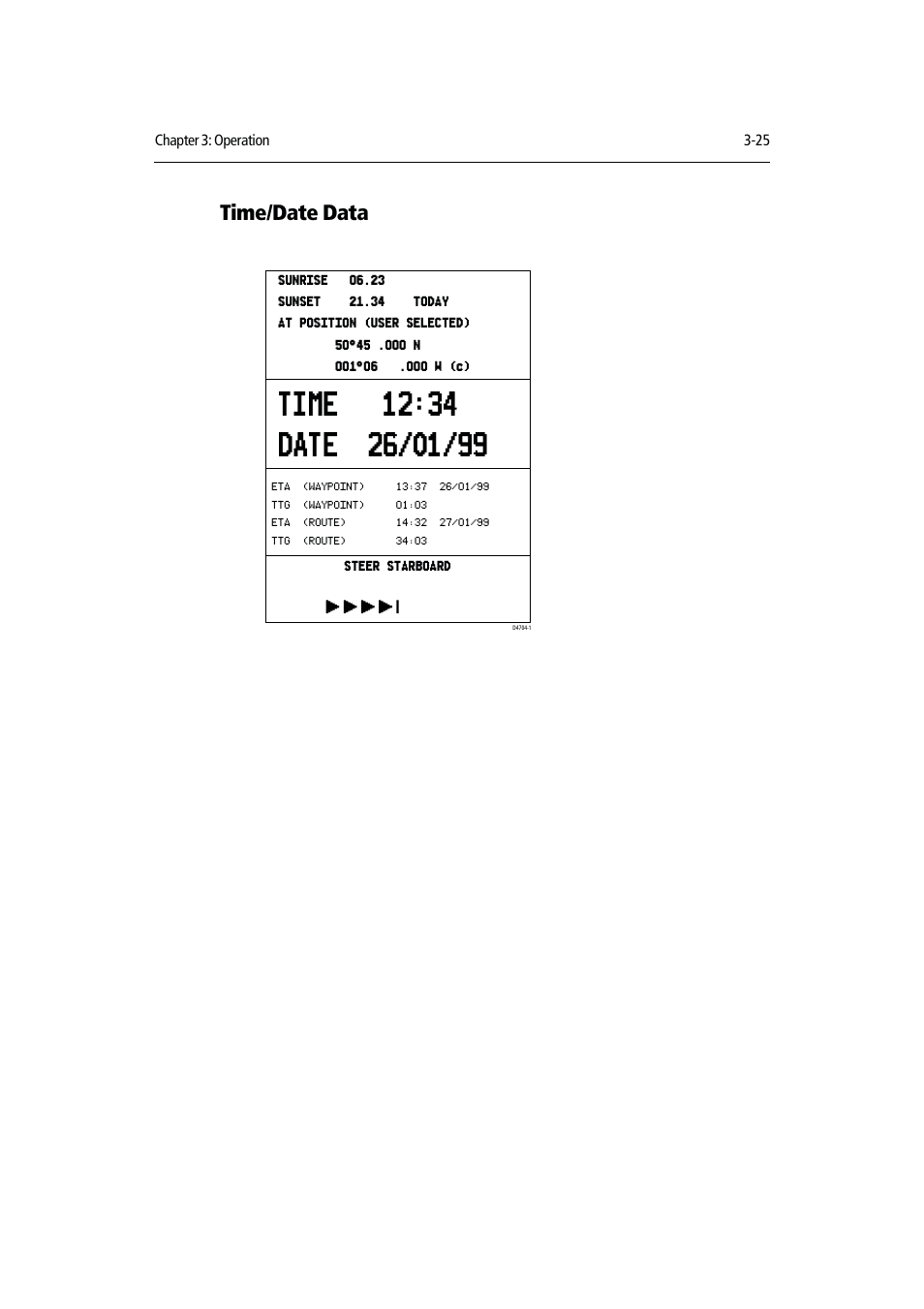 Time/date data | Raymarine RAYCHART 420D User Manual | Page 56 / 101