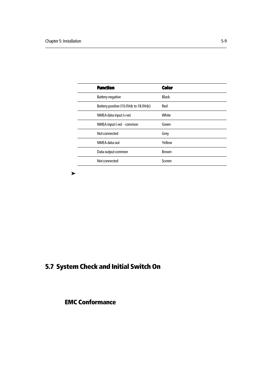 7 system check and initial switch on, Emc conformance | Raymarine RAYCHART 420D User Manual | Page 82 / 101