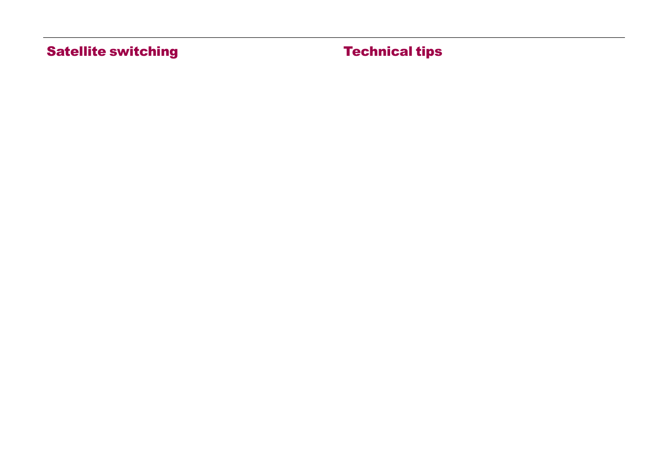 Satellite switching, Technical tips | Raymarine 81285_1 User Manual | Page 17 / 18
